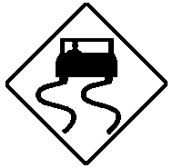 a graphic of a slippery road sign